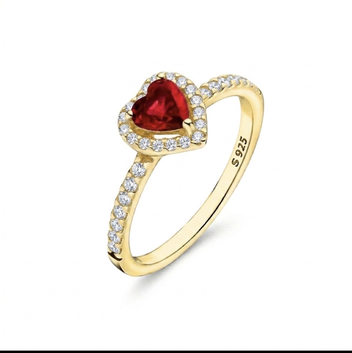 Anillo Promesa Love Golden Rojo