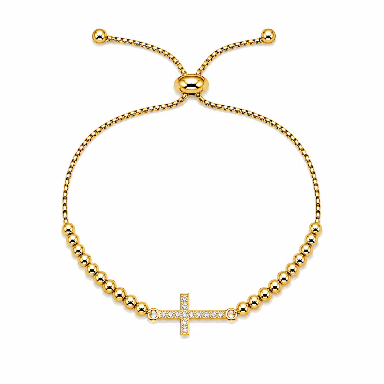 Pulsera Regulable Golden Cruz